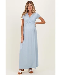 PinkBlush Olive Draped Maternity/Nursing Maxi Dress