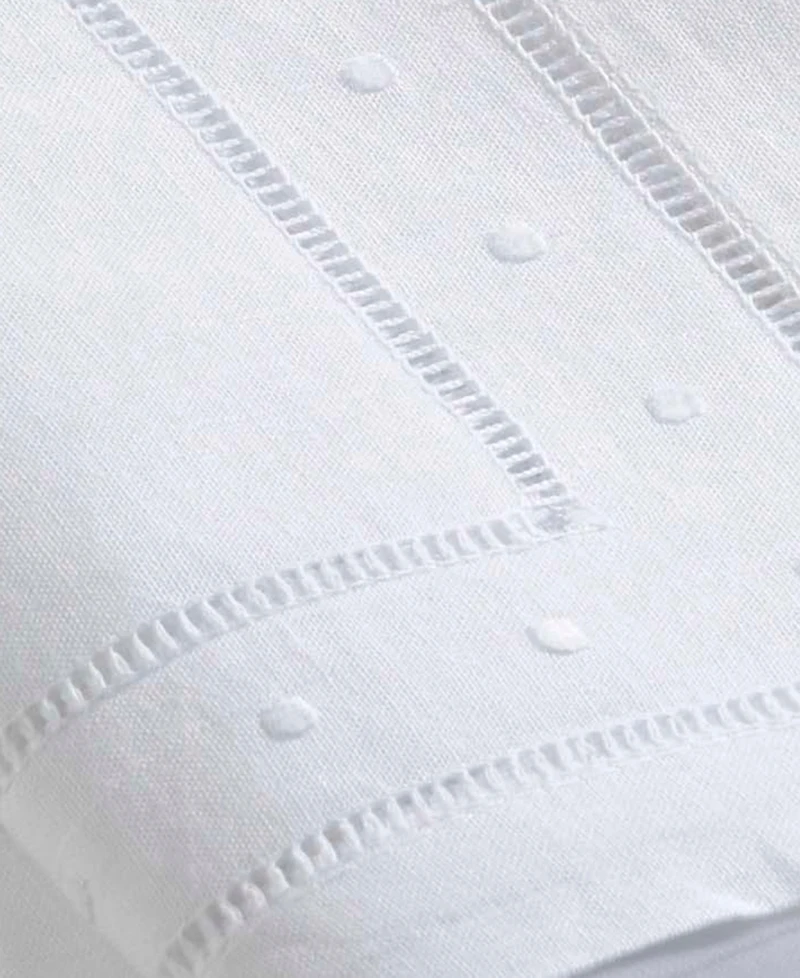 Saro Lifestyle Swiss Dot Collection Embroidered and Hemstitch Napkins