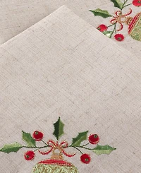 Saro Lifestyle Embroidered Ornament Design Christmas Napkins, Set of 4