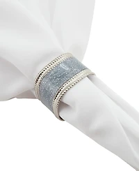Saro Lifestyle Sparkling Square Design Napkin Rings, Set of 4