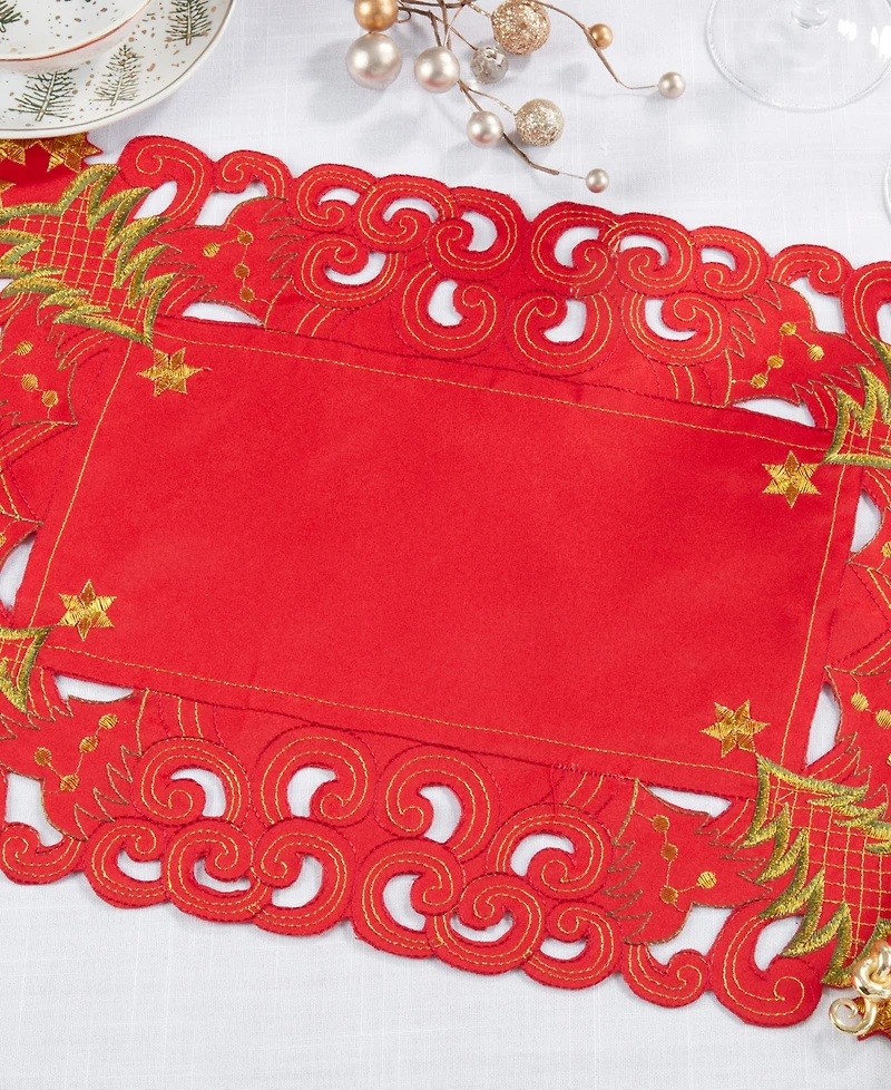 Saro Lifestyle Christmas Tree Placemats, Set of 4