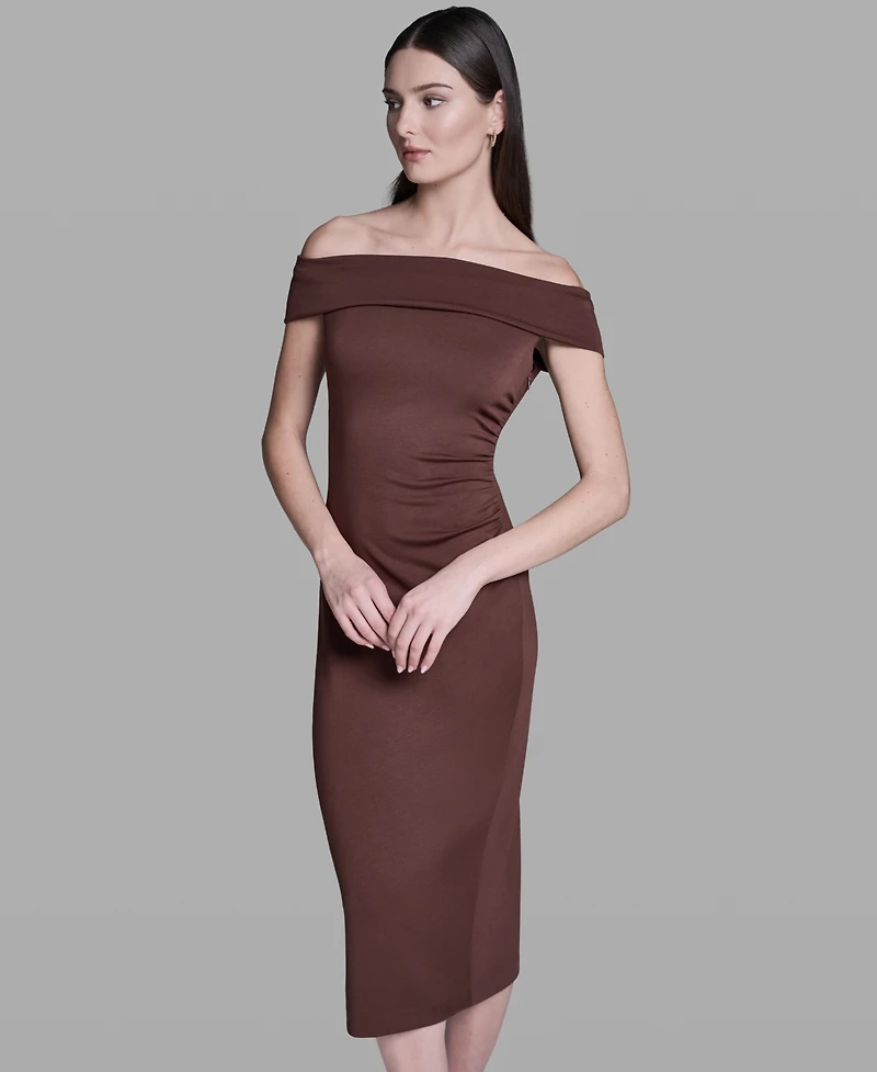 Bcbg Women's Off-the-Shoulder Midi Dress