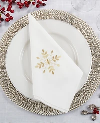 Saro Lifestyle Snowflake Design Table Napkins, Set of 4