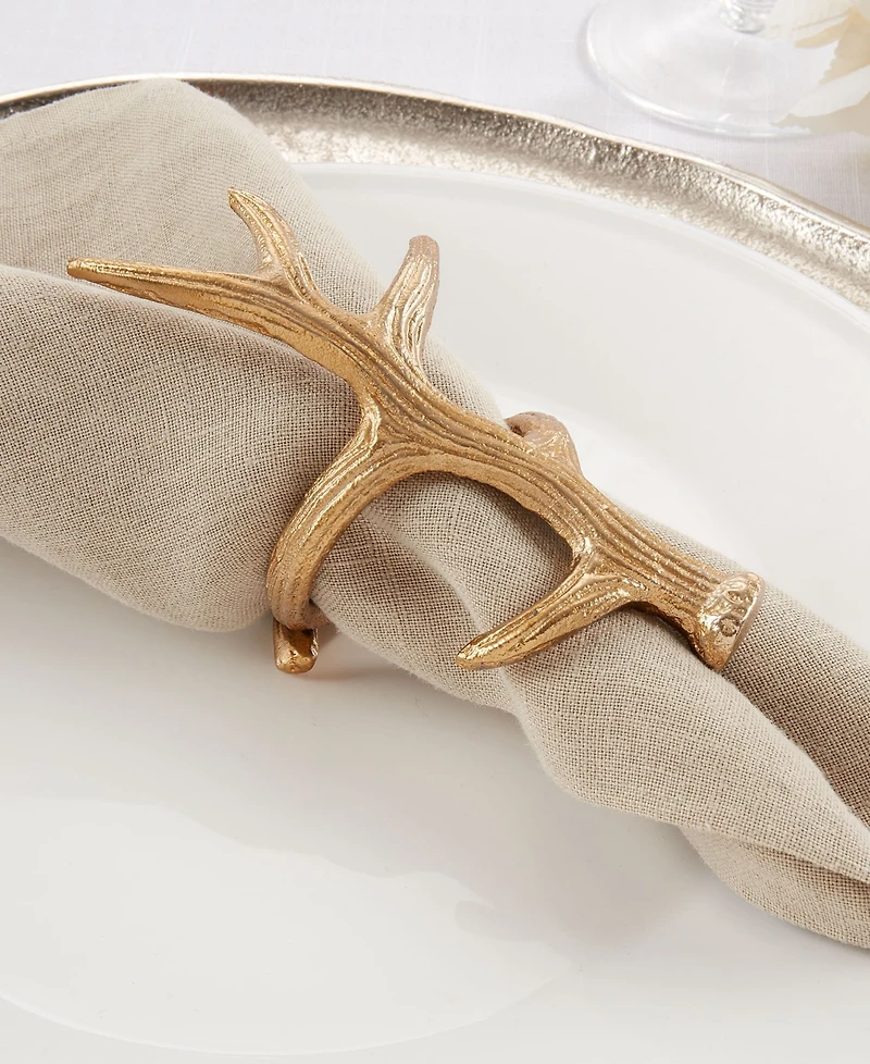 Saro Lifestyle Antler Napkin Rings, Set of 4