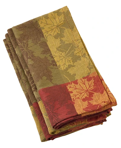 Saro Lifestyle Fall Foliage Design Jacquard Napkins, Set of 4