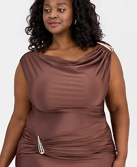 City Studios Trendy Plus Hardware Draped Bodycon Dress