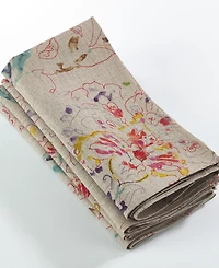 Saro Lifestyle Primavera Printed Floral Napkins, Set of 4