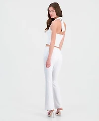 Guess Womens Joey Textured Halter Top Joey Textured Knit Pull On Pants