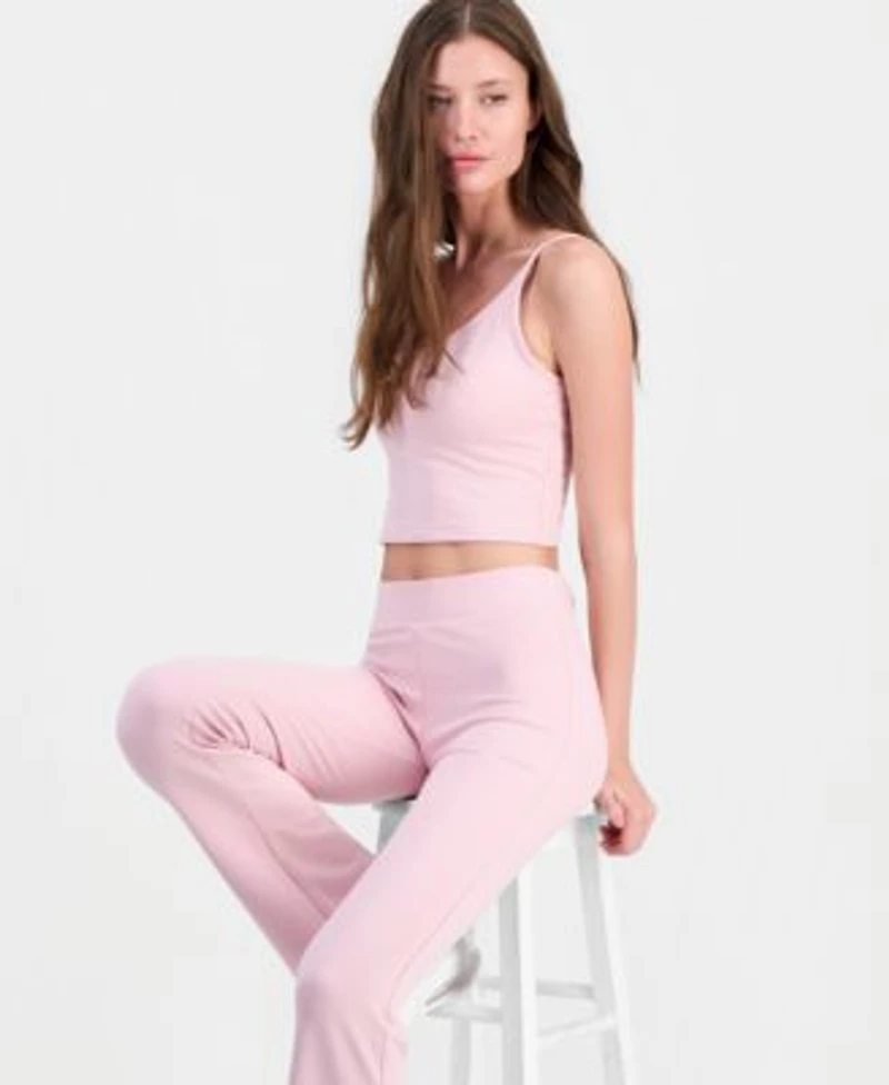 Guess Womens Syrma Cropped Sleeveless Top Syrma Flare Leggings