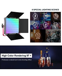 Gvm 1200D 50W Bi-Color Rgb Studio Soft Led Panel 3-Light Kit