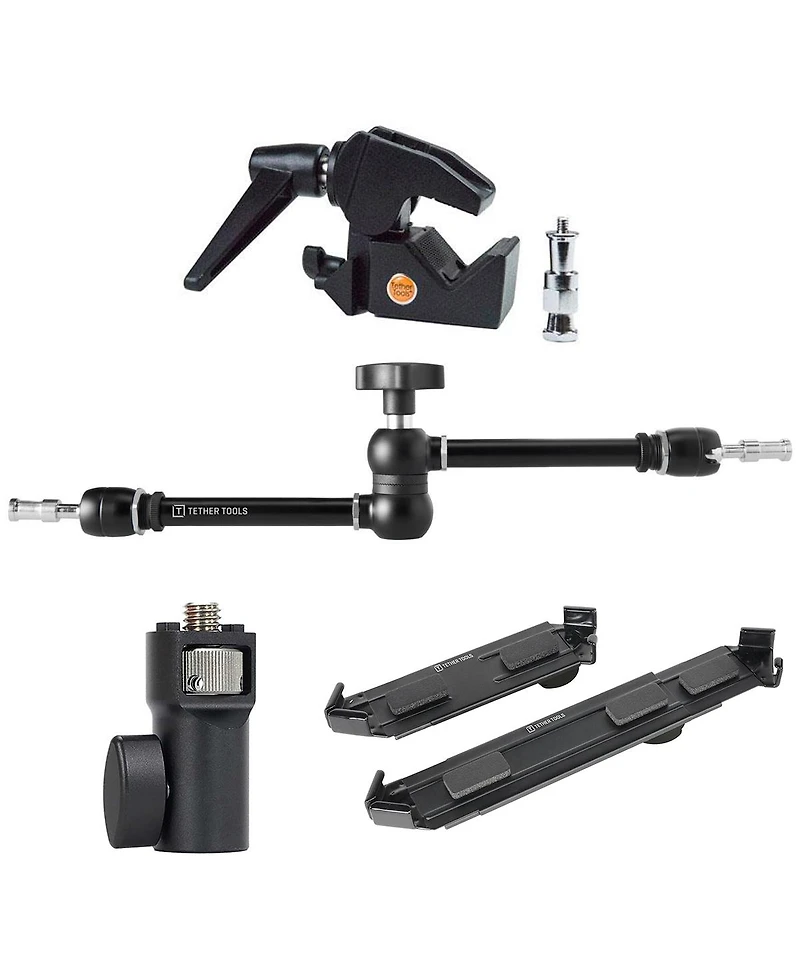 Tether Tools Rock Solid Master Clamp, 0.5-2.1" Range, Bundle with Articulating Arm and AeroTab Standard Mounting System