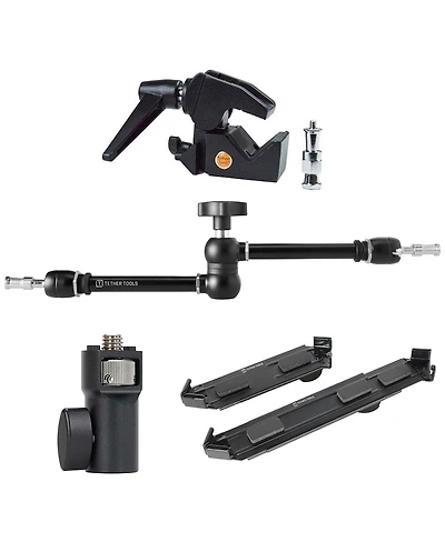 Tether Tools Rock Solid Master Clamp, 0.5-2.1" Range, Bundle with Articulating Arm and AeroTab Standard Mounting System