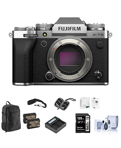 Fujifilm X-T5 Mirrorless Camera, 128GB Sd Card, Backpack, 2x Battery, Charger, Screen Protector, Camera Strap, Sd Card Case