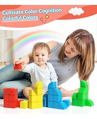 Gnuadz 1.34inches Magnetic Blocks Alphabet Number Animal Building Toys
