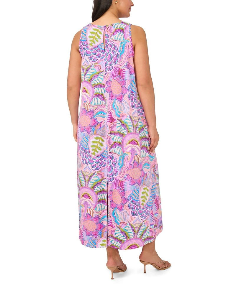 Msk Plus Size Round Neck Sleeveless Maxi Dress