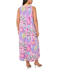 Msk Plus Size Round Neck Sleeveless Maxi Dress