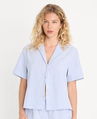 Good American Women's Camp Collar Short-Sleeve Shirt