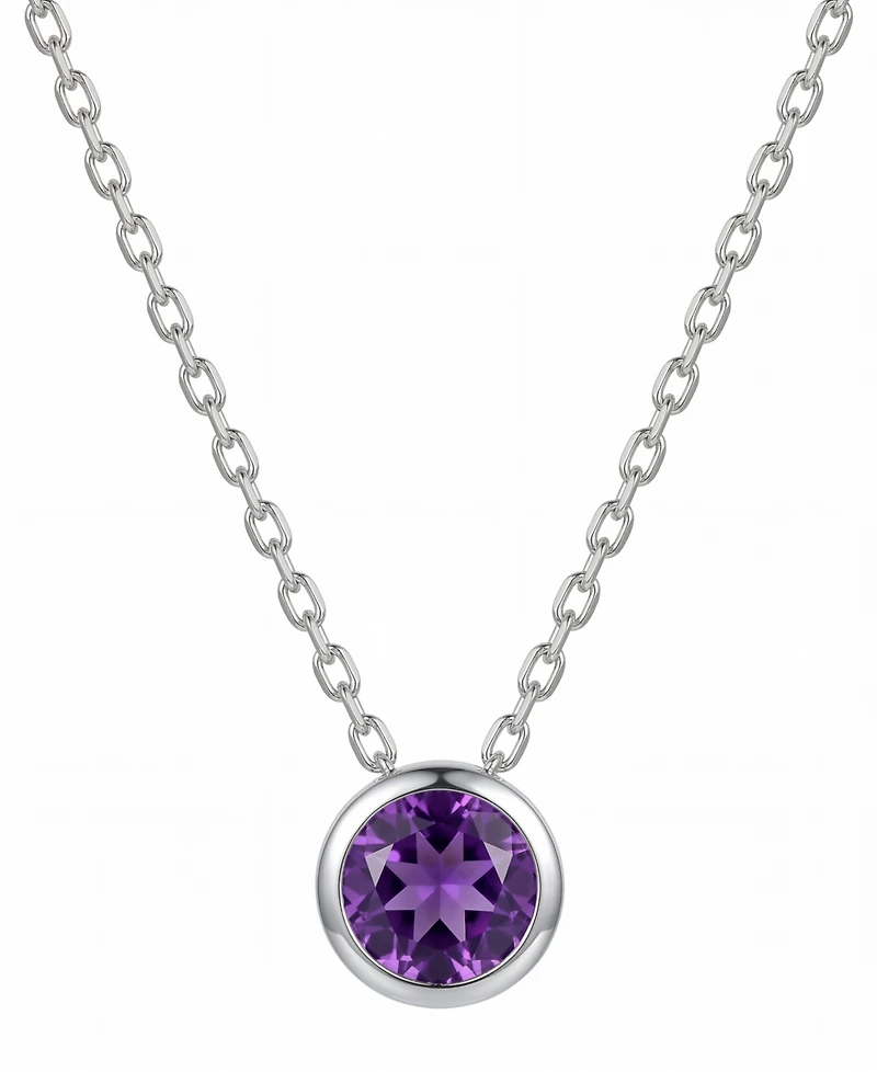 Macy's Garnet (1 ct. t.w.) Pendant Necklace Sterling Silver (Also Available Amethyst, Blue Topaz, Citrine, & Peridot)