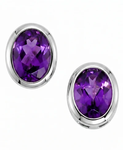 Macy's Peridot (1-1/2 ct. t.w.) Stud Earrings Sterling Silver (Also Available Amethyst, Blue Topaz, Garnet, & Citrine)