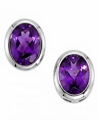Macy's Peridot (1-1/2 ct. t.w.) Stud Earrings Sterling Silver (Also Available Amethyst, Blue Topaz, Garnet, & Citrine)