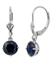 Macy's Sapphire (2 ct. t.w.) Drop Earrings in 14k White Gold