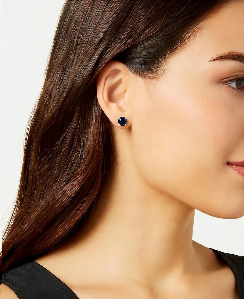 Macy's Sapphire (2 ct. t.w.) Stud Earrings in 14k White Gold