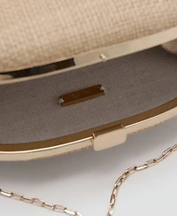 Mango Women's Natural Fiber Clutch Bag
