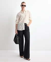 Mango Women's Floral Embroidery Blouse