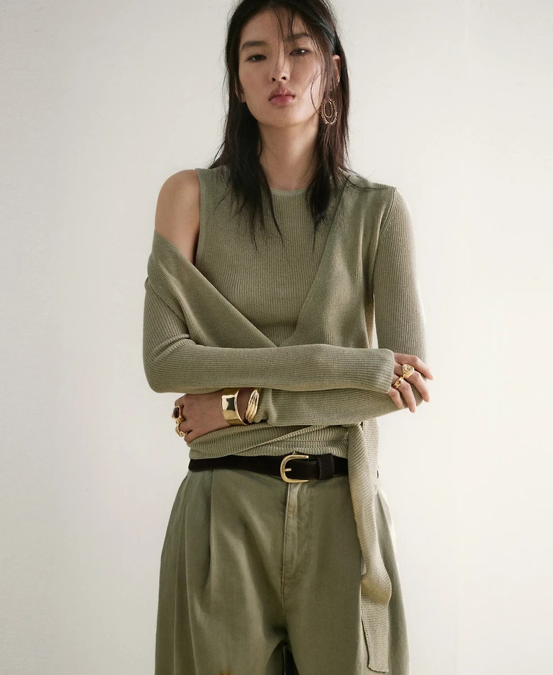 Mango Women's Fitted Fine-Knit Top