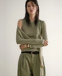 Mango Women's Fitted Fine-Knit Top