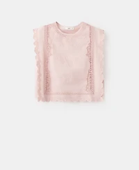 Mango Women's Embroidered Details Cotton Top