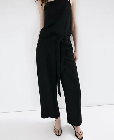 Mango Women's Belted Lyocell Pants