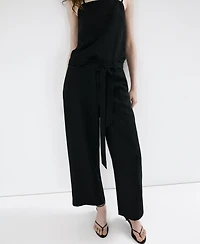 Mango Women's Belted Lyocell Pants