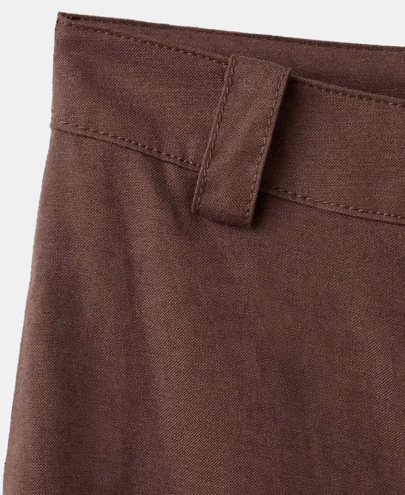 Mango Women's Linen High-Waist Trousers