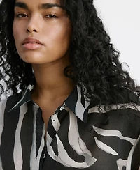 Mango Women's Lyocell Printed Shirt
