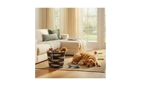 Household Essentials Tapered Woven Basket, Large Decorative Basket with Handles