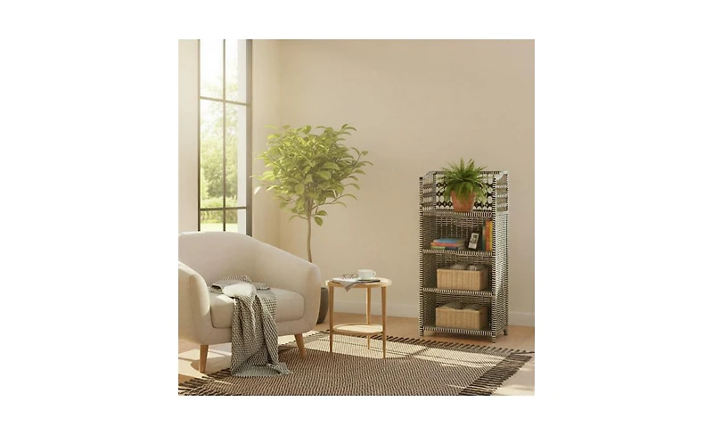 Household Essentials Rattan Woven Accent Shelf