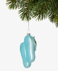 Holiday Lane Seaside Glass Glittered Flip-Flops Ornament, Macy's Exclusive