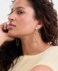 I.n.c. International Concepts Crystal Double Oval Statement Earrings, Macy's Exclusive