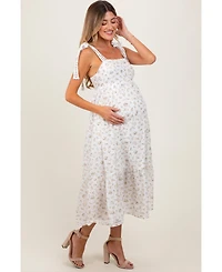 Pinkblush Maternity Floral Shoulder Tie Midi Dress
