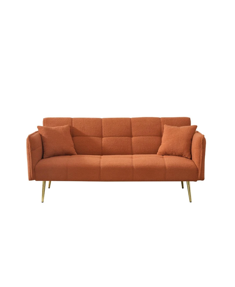Streamdale Furniture 70'' Teddy Fleece Convertible Sofa Bed