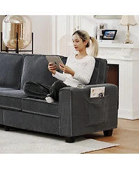 Streamdale Furniture 84.25-inch Three-Seater Corduroy Sofa for Modern Living Spaces