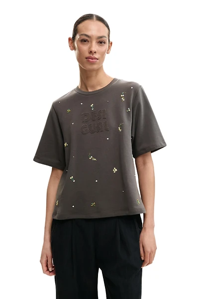 Desigual Women's Plain T-shirt appliques