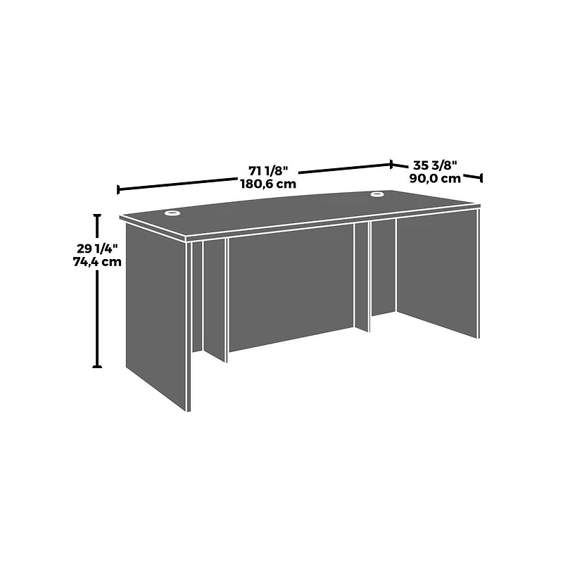 Sauder Affirm Commercial Office Desk, Classic Cherry finish