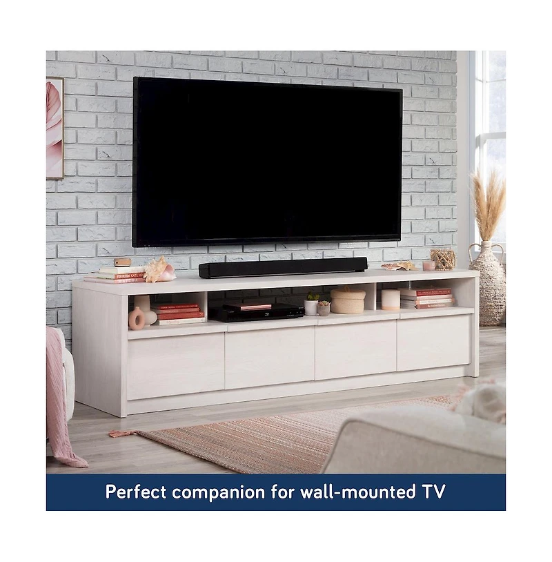 Sauder Harvey Park Large Tv Credenza, for Tv's up to 86", Alabaster Oak Finish