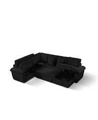 Streamdale Furniture 110" U-shaped corduroy sofa with storage