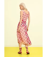 Desigual Women's Checked plaid strap dress