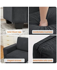 Comfy Couch for Living Room, 83-inch Corduroy Sofa with Removable Cover, 3 Seater Modern Deep Seats Bedroom Apartment Home Office,
