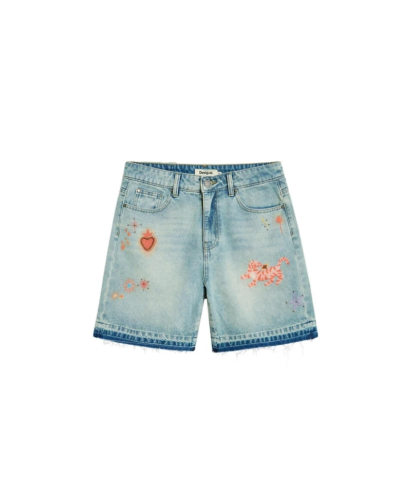 Desigual Women's Printed denim bermuda