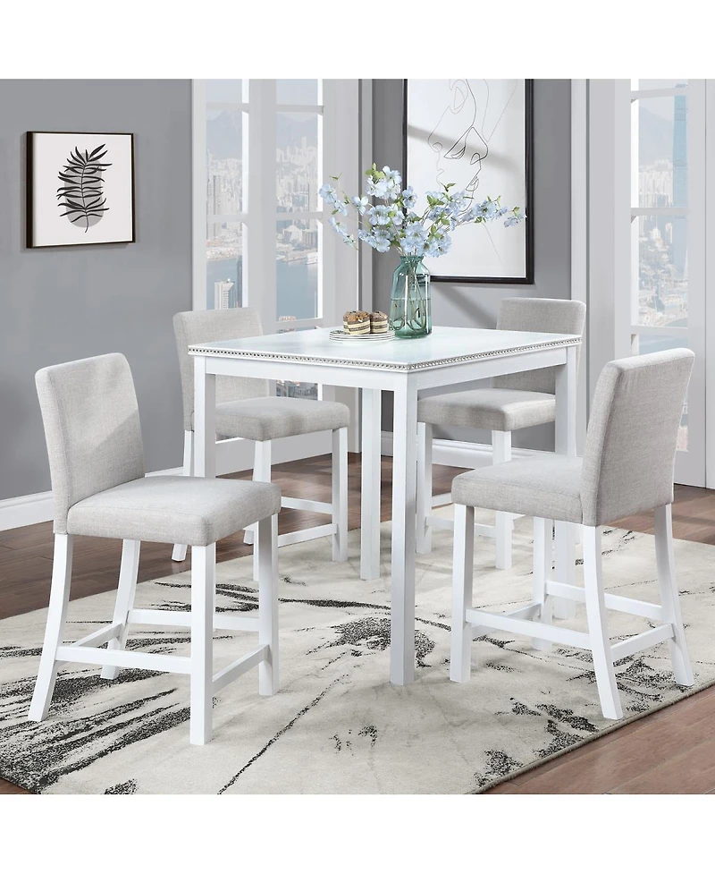 Streamdale Furniture Counter Height Chairs Set for 4, Padded Seat Counter Height Barstool